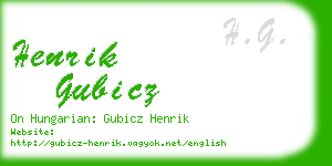henrik gubicz business card